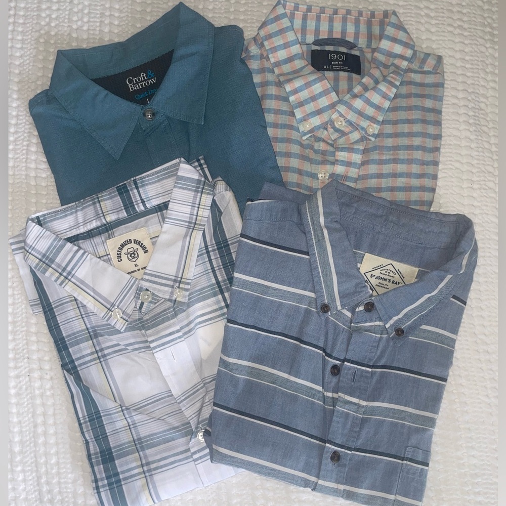Men's Casual Button-Down Shirts Set